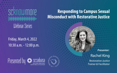 PAST EVENT: March 2022 Webinar: Responding to Campus Sexual Misconduct with RJ